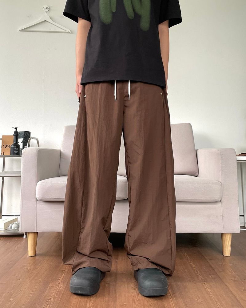 Side Snap Nylon Balloon Pants
