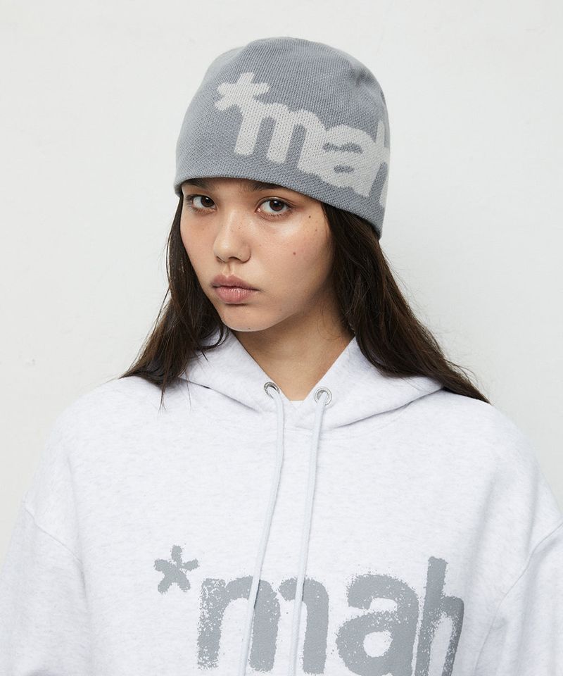 mahagrid（マハグリッド）の「MAH LOGO KNIT BEANIE_GREY（Hats）」