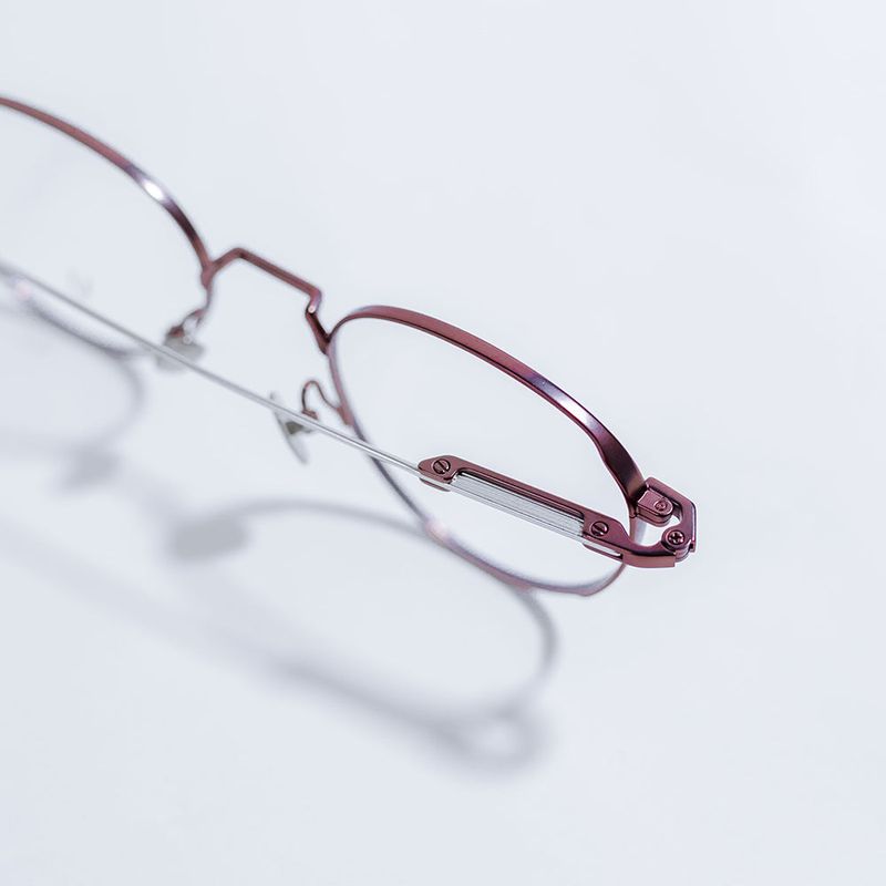 Knouun Round titanium glasses CODE. 102. C Brown N Silver