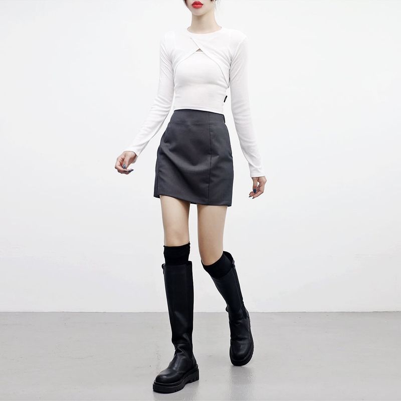 [NONCODE] (1+1) DeMer Bolero T-shirt + Sleeveless Set