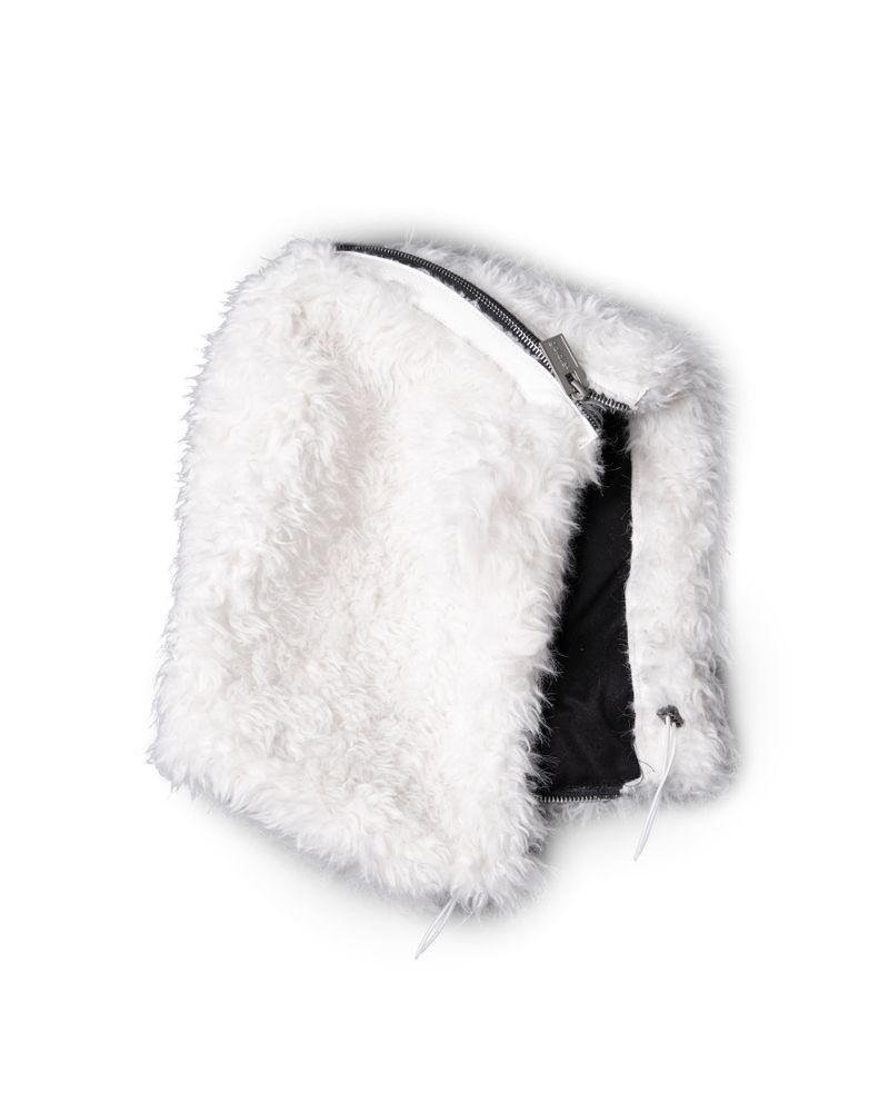 FAUX FUR MULTI ZIPPER WHITE JACKET