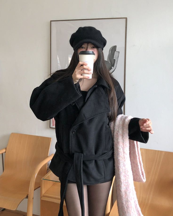 Forbe Belted High Neck Half Coat