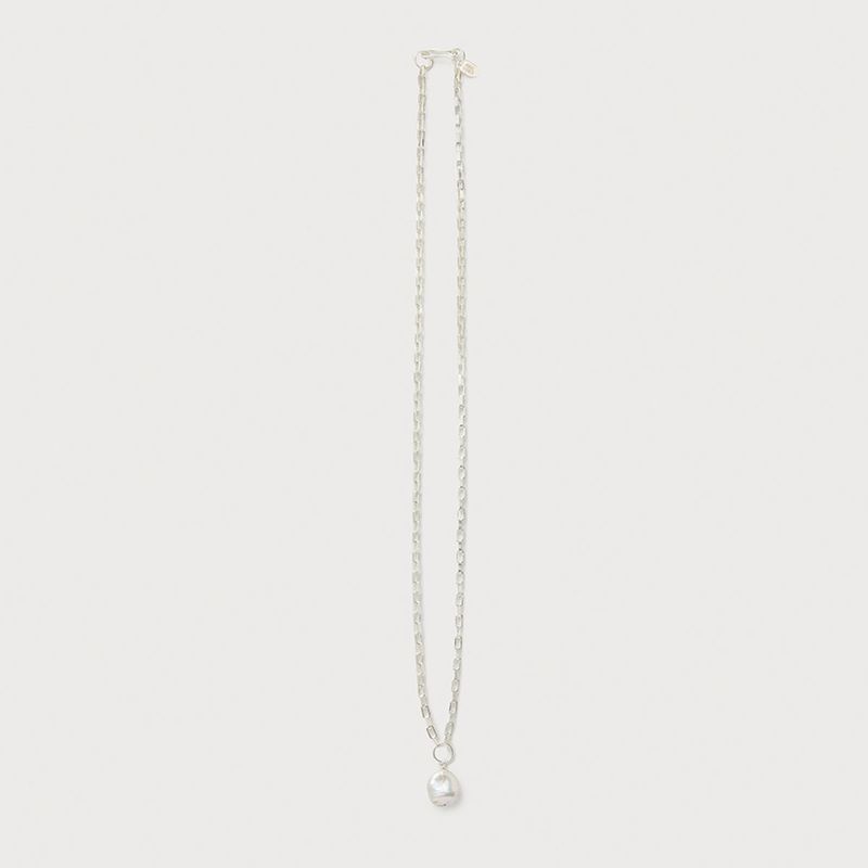 Irregular Pearl Box Chain Necklace