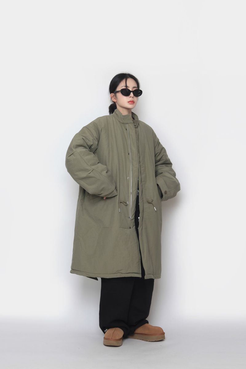Long bomber padded jacket