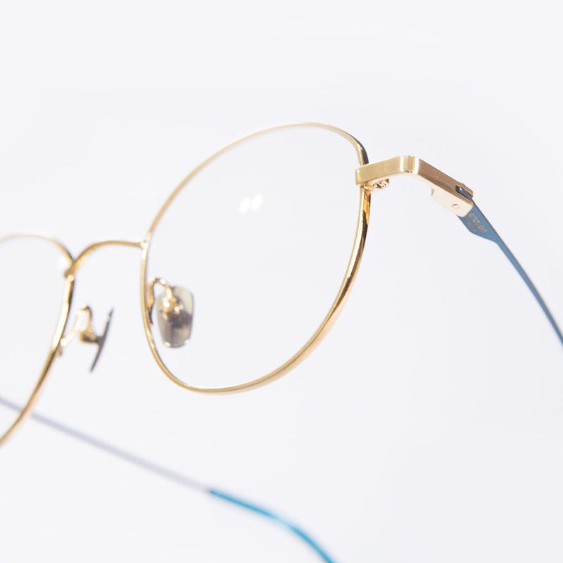Knouun Round titanium glasses CODE. 103. B Sizzy Gold