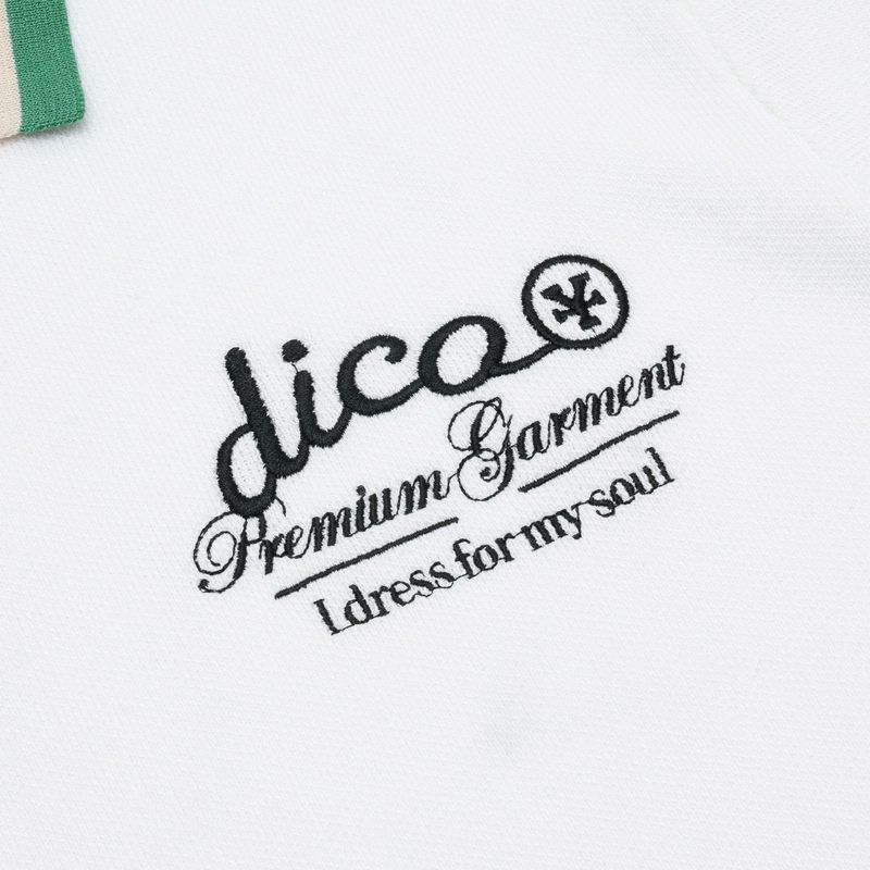 Knit Polo Premium Garment White Green