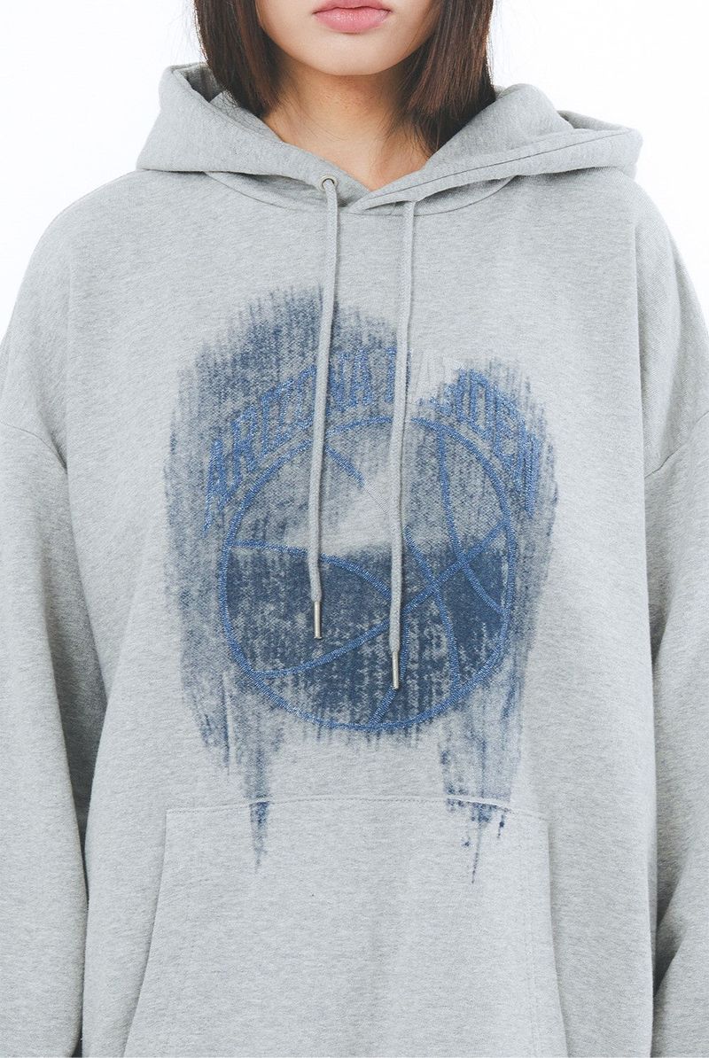 Raucohouse(ラウコハウス)の「Basketball wet effect printing over hoodie(Tops)」
