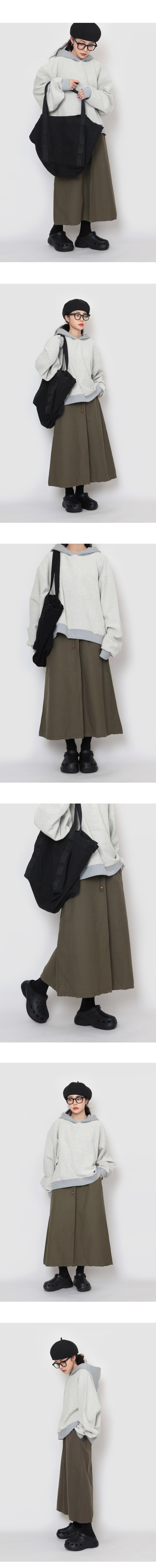 basic linen long skirt