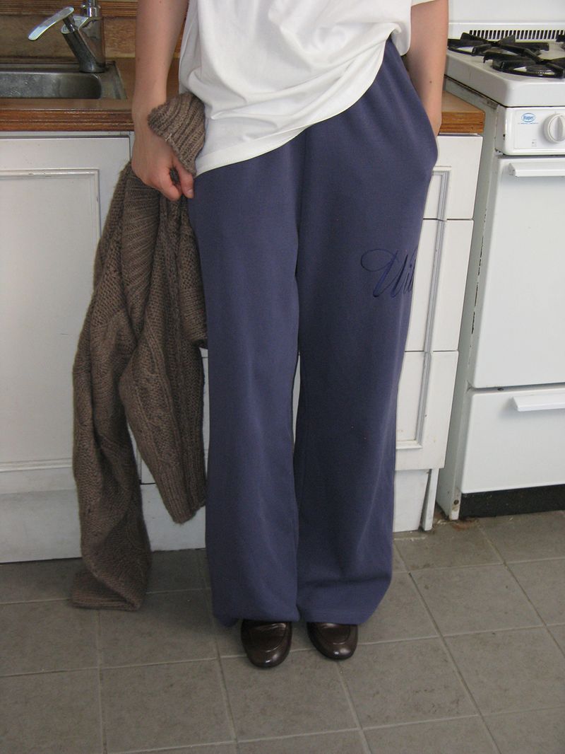 Lettering sweat pants_blue