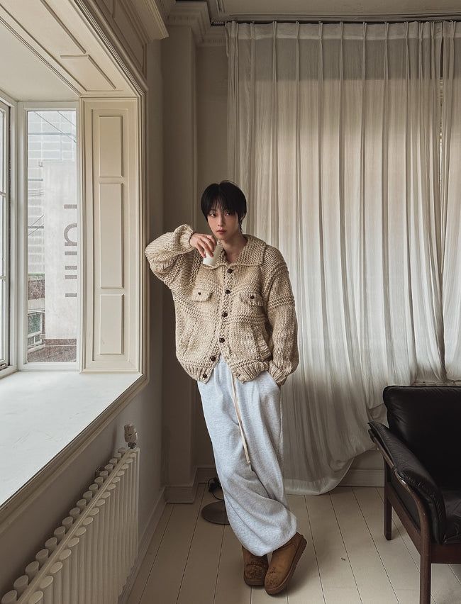 Dion sheepskin wide jogger pants