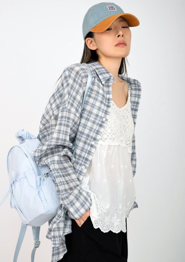 privatelookbook（プライベートルックブック）の「(UNISEX)Airy Cotton Check Shirt(3colors)（Tops）」
