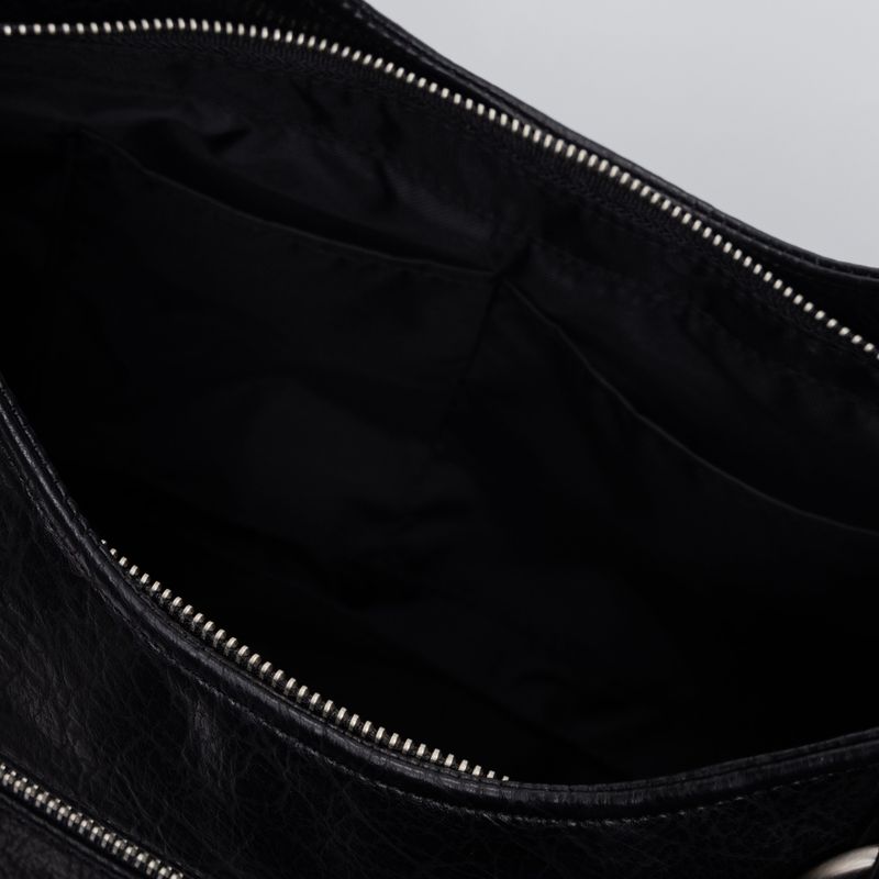 Studded Leather Shoulder Bag (Black)