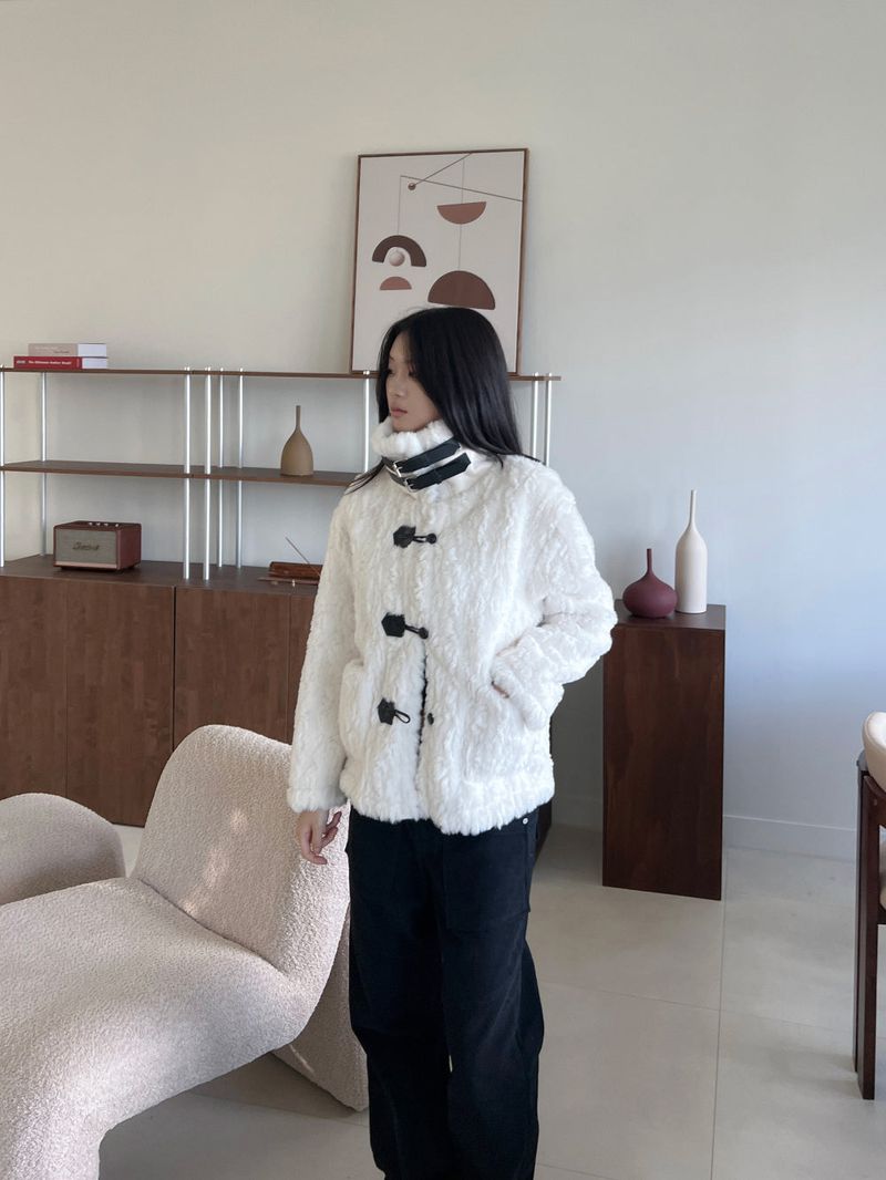 Coco Duffle High-Neck Short Fur Jacket