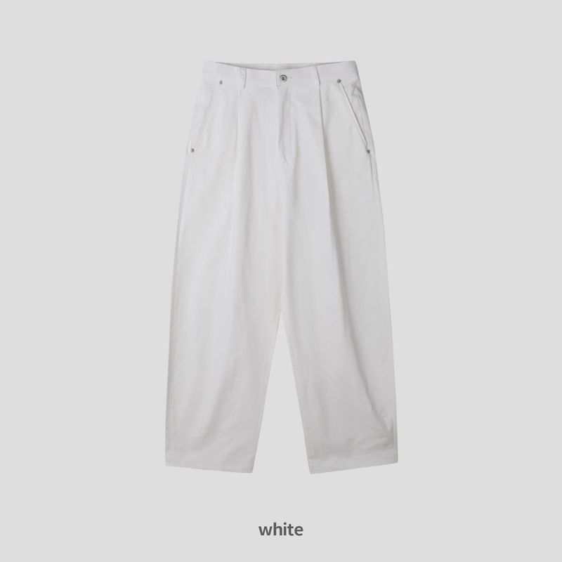 Volume curved cotton pants