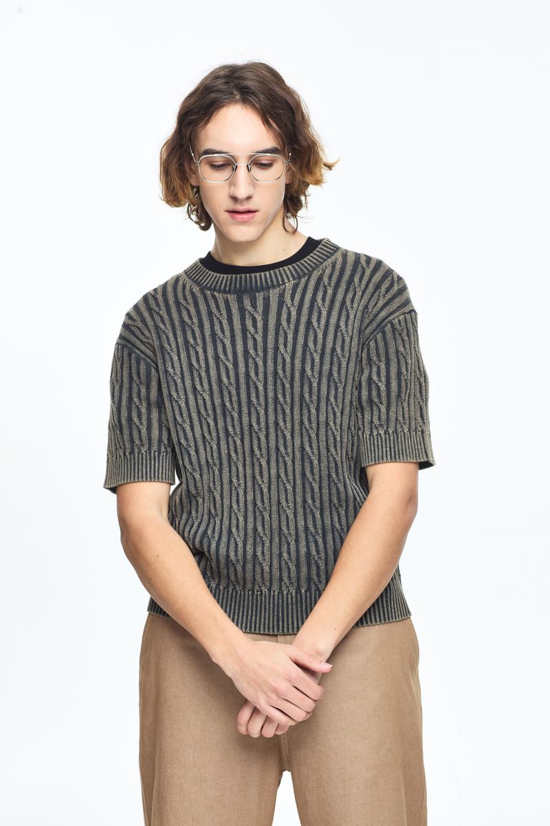 Posh Cable Stone Washing Knit