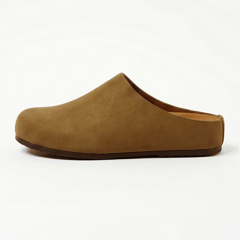 Suede Clogs Light Brown