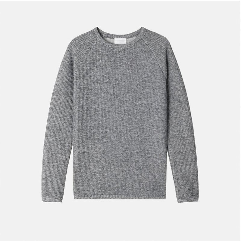 Fleece ribbed slim long sleeve tee