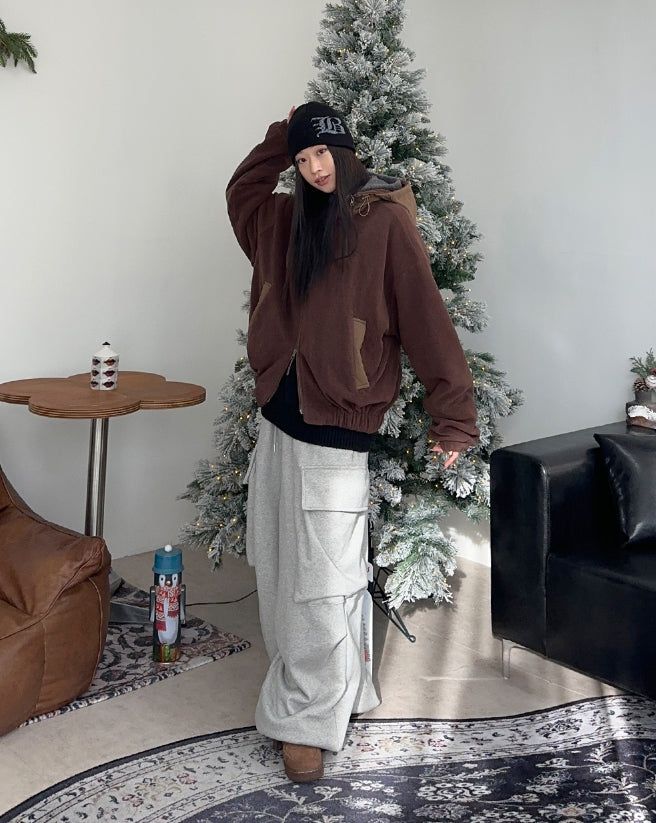 Radif color matching hood knit