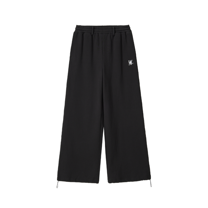Essential 2-way String Banding Wide Sweat Pants - BLACK