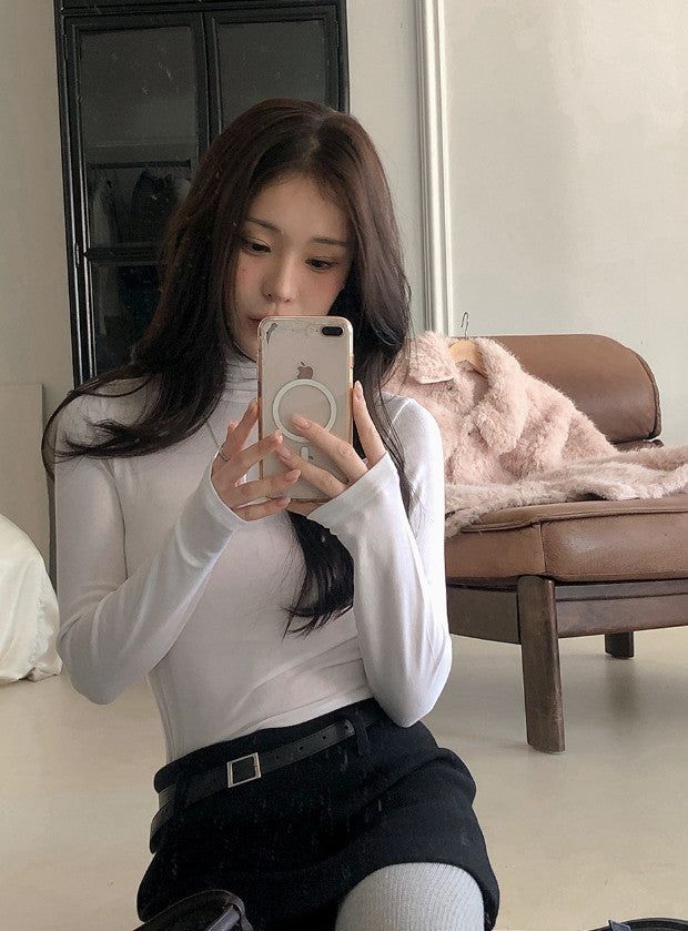 Basic Slim Fit Turtleneck T-shirt (5color)