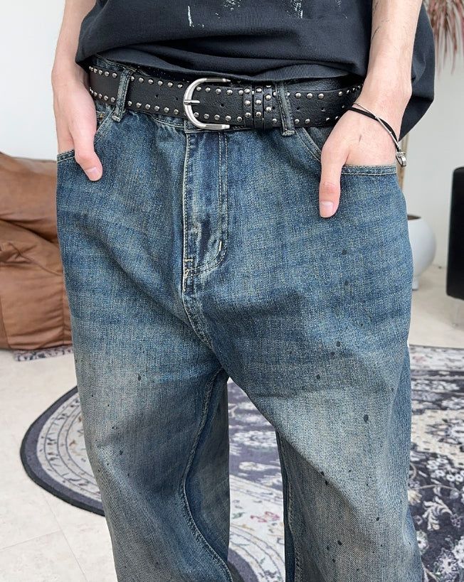 Riken Oil Washing Flare Jeans