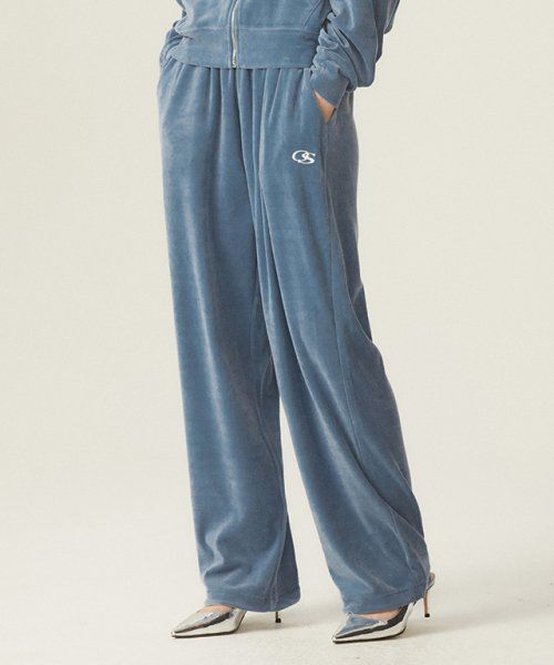 OS LOGO VELOUR 2WAY STRING WIDE PANTS - 4COLOR