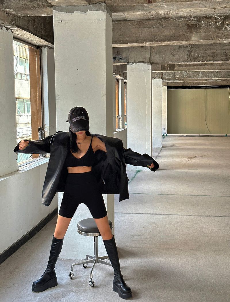 leather oversized-fit blazer jacket