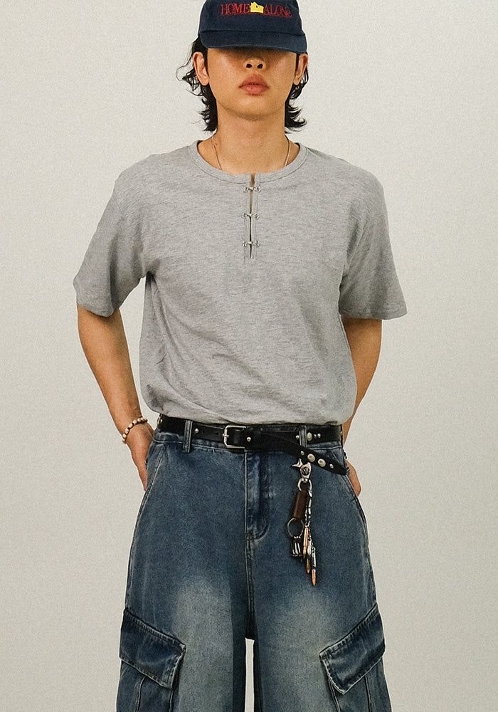 IN Hook Slub Muscle Fit 1/2 T