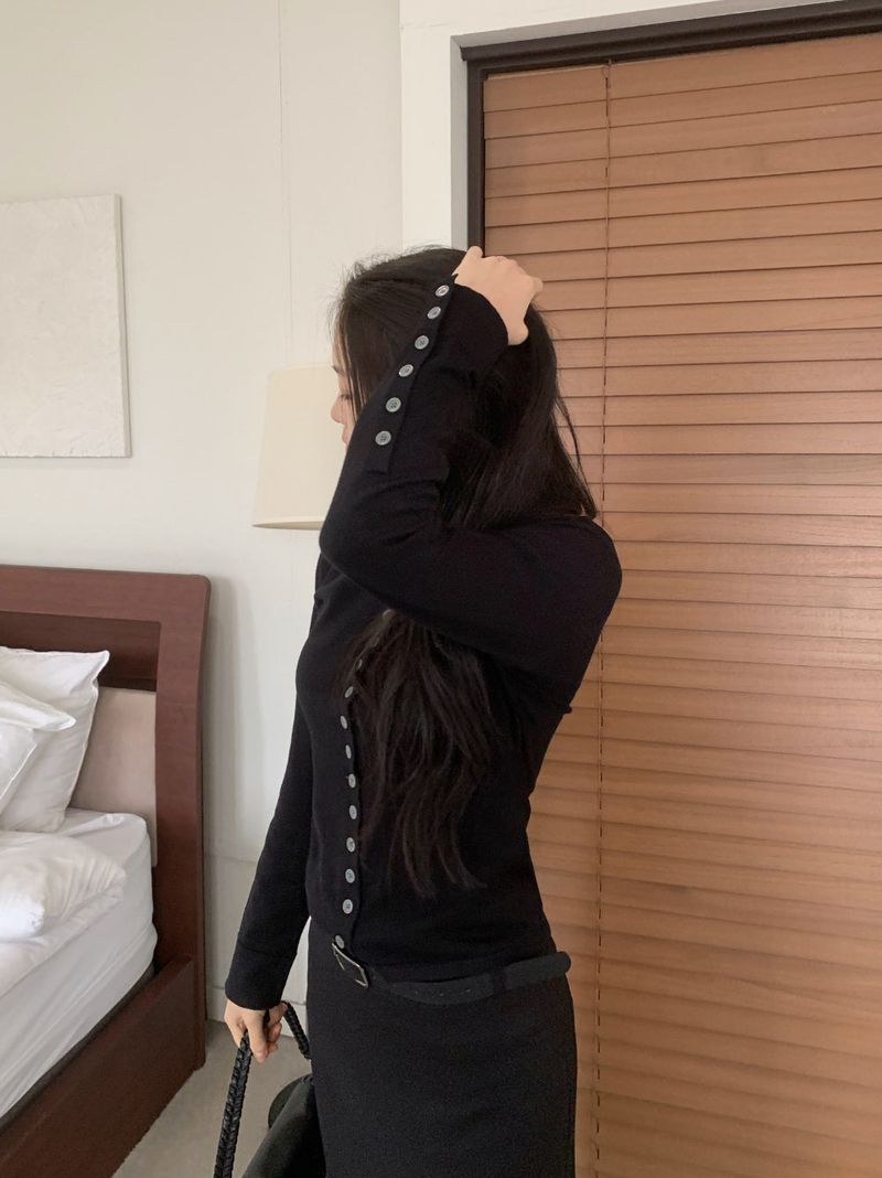 Annie Slim Button Long Sleeve Cardigan