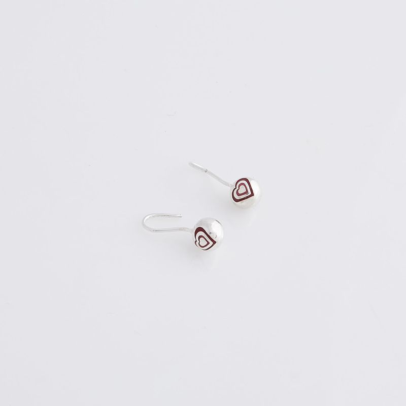 puffy heart sparkle earring