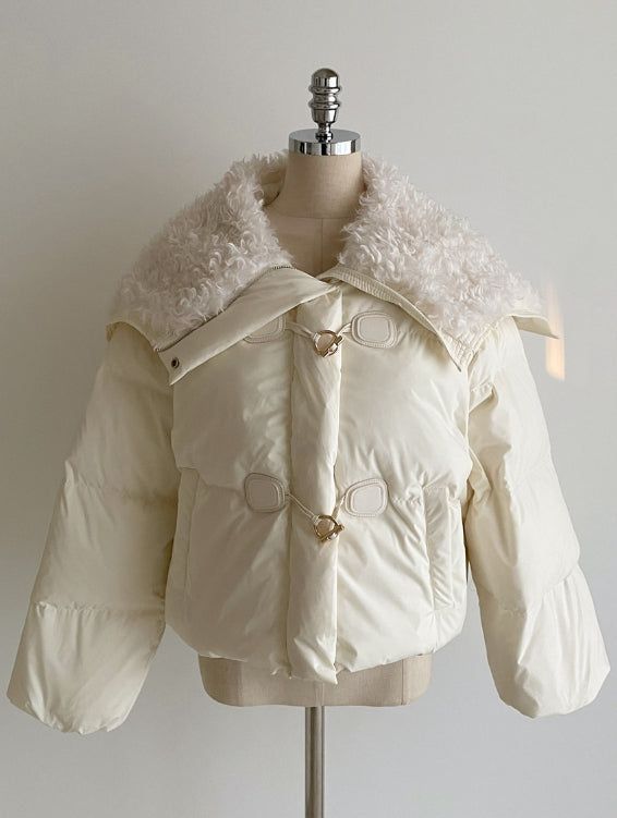 [100% Duck Down] Mezz Wool Sailor Collar Short Padding