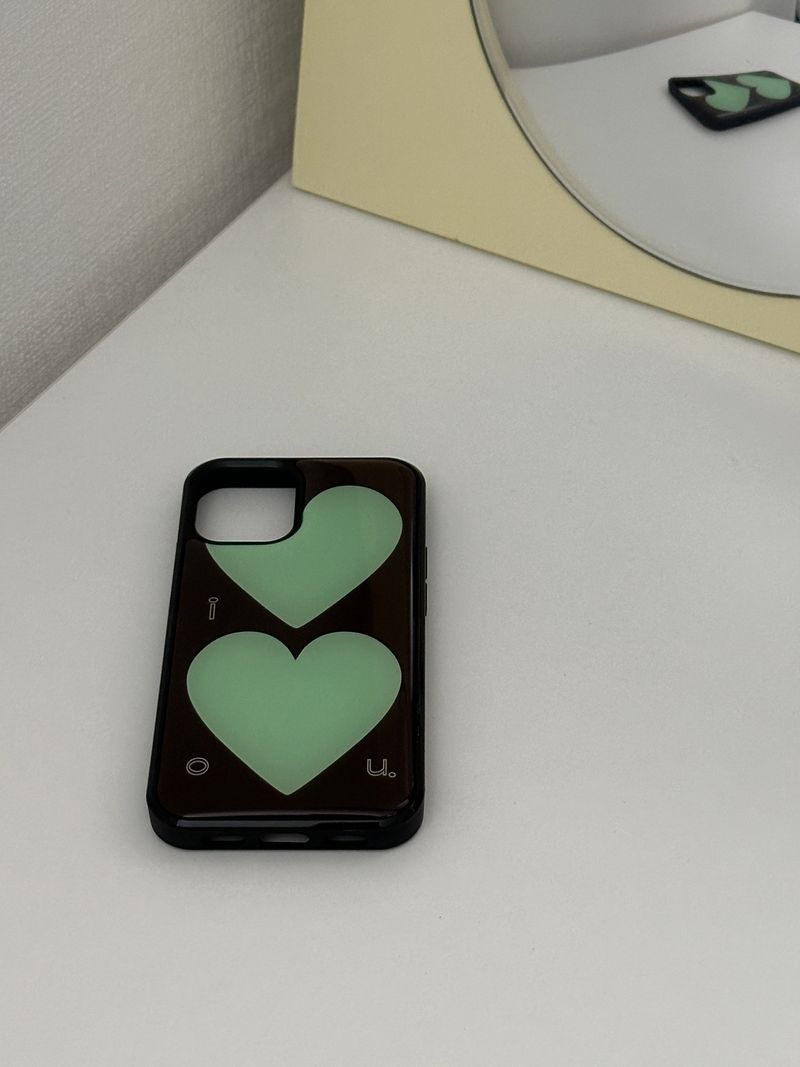chocolate heart mint case (epoxy)