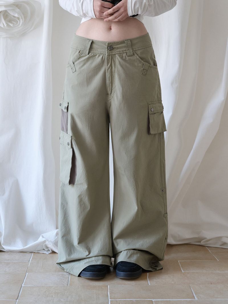 3-WAY MESH POCKET CARGO PT KHAKI