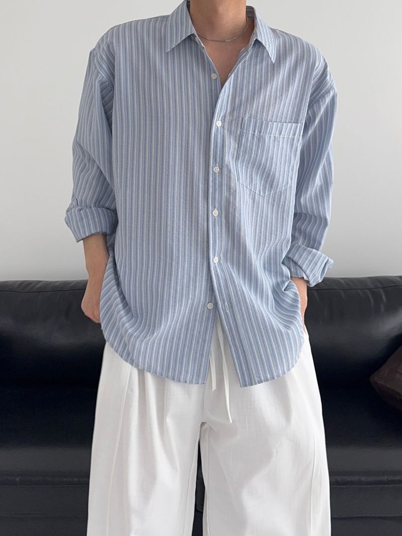 SY Relaxed Fit Seersucker Stripe Shirt (4C)