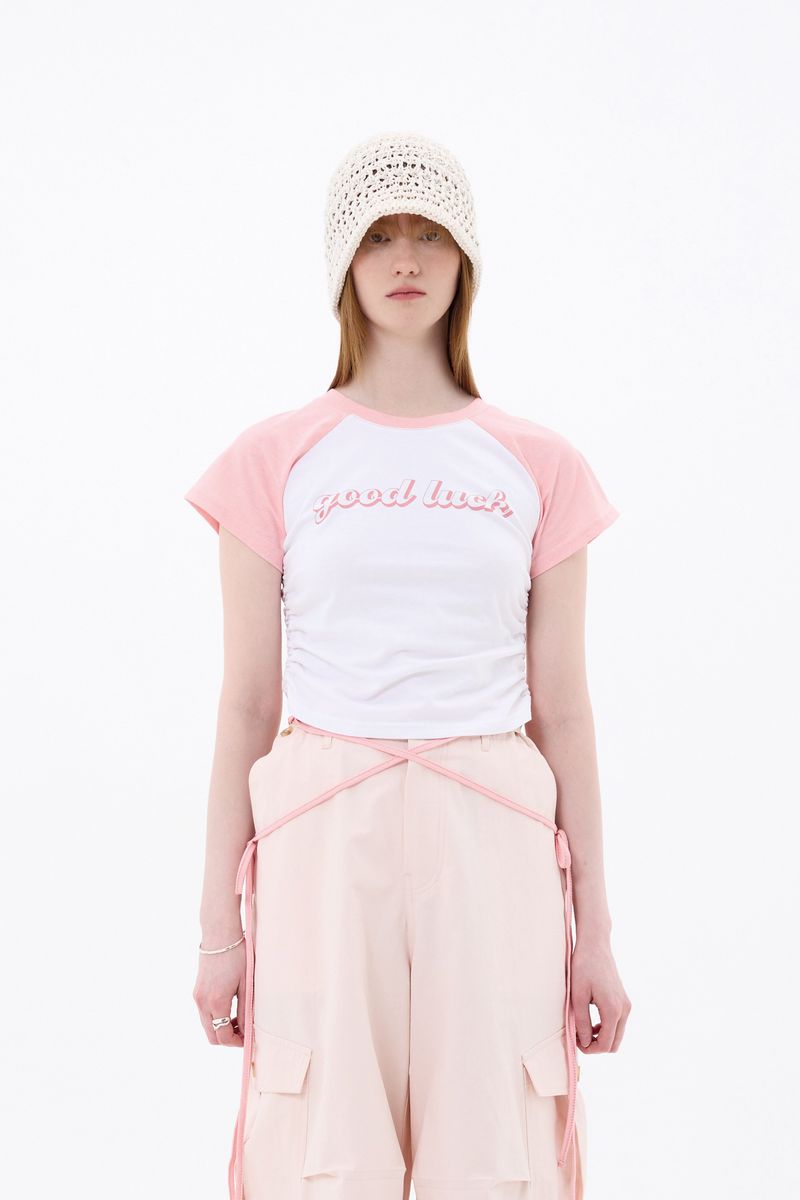 ARIKIM（アリキム）の「GOOD LUCK LOGO T-SHIRT / PINK（Tops）」