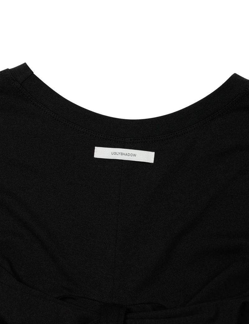 BACK RIBBON T-SHIRT(BLACK)