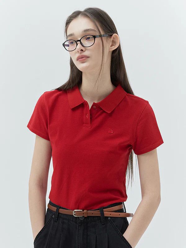 KIRSH（キルシー）の「KIRSH PLAIN SLIM FIT PIQUE T-SHIRT - RED（Tops）」