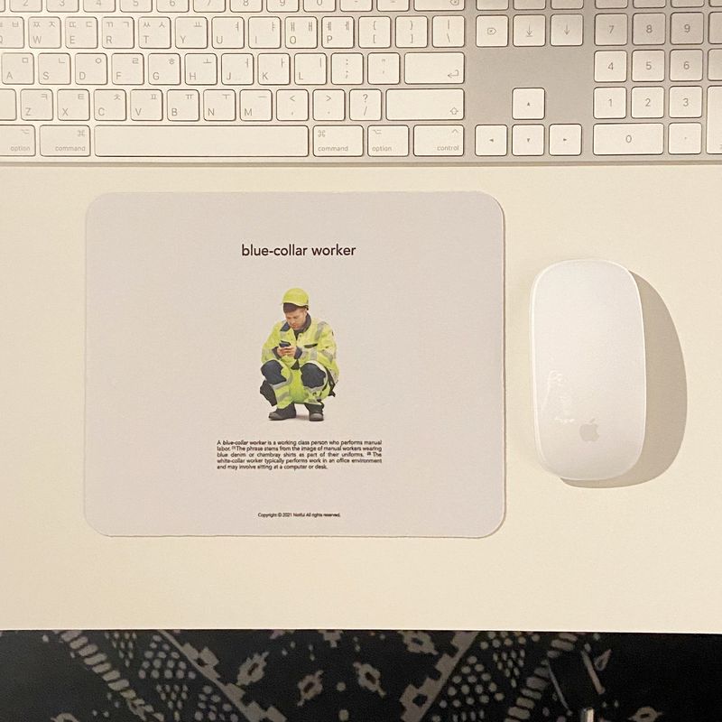 Blue-collar worker mousepad
