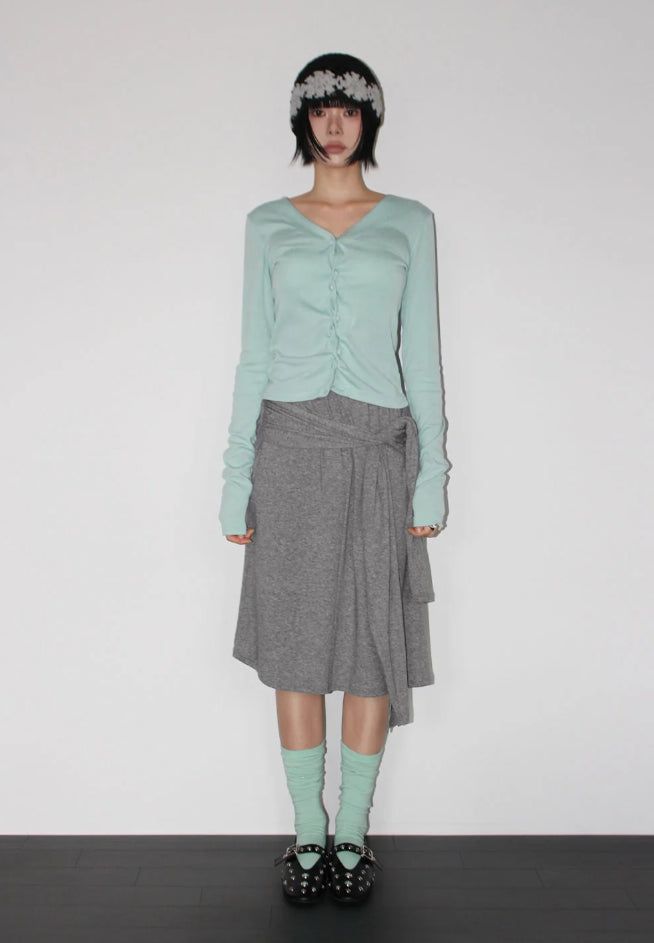 TWIST BUTTON CARDIGAN