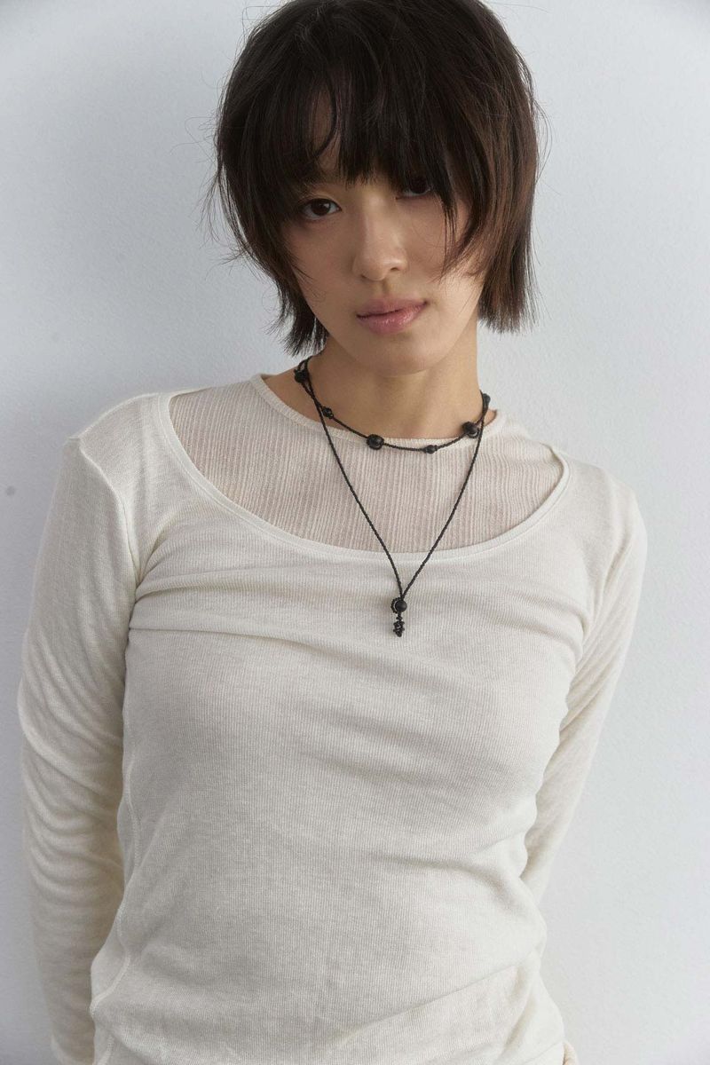 Onyx linked pattern necklace – short