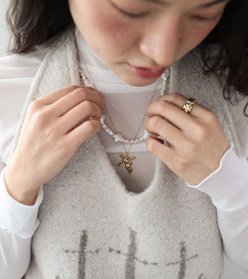 Cross Pearl Mixed Necklace