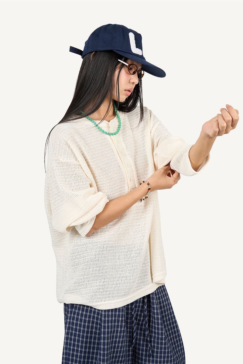 Henry Neck Punching Long Sleeve
