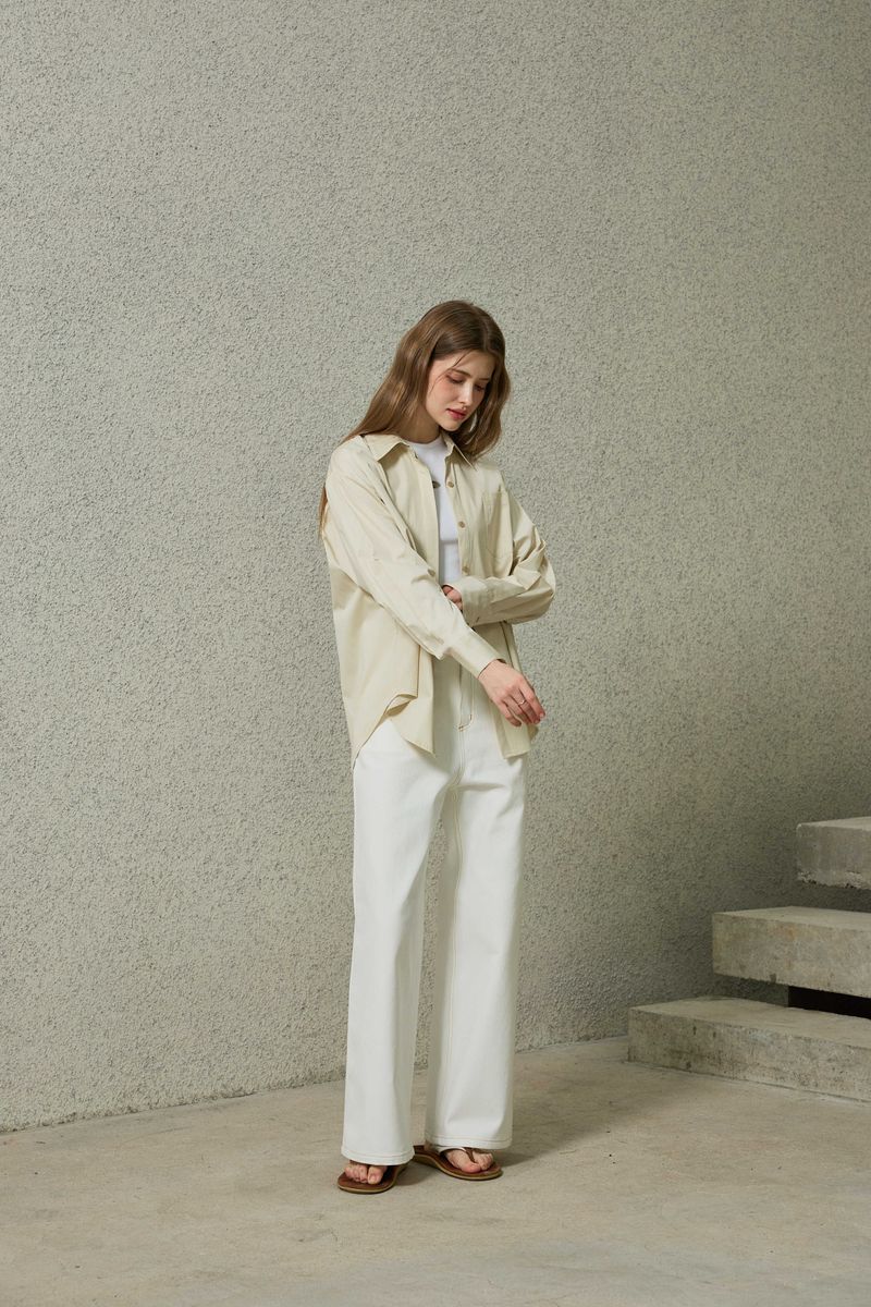 BRIGHT OVERSIZED SHIRT / BEIGE