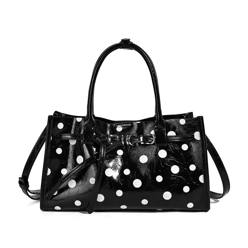 Dotcore Polka Dot Glossy Leather Tote Bag