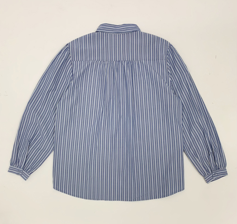 Stripe Frill Blouse (blue)