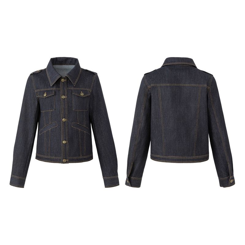 Raw Denim Fitted Work Jacket