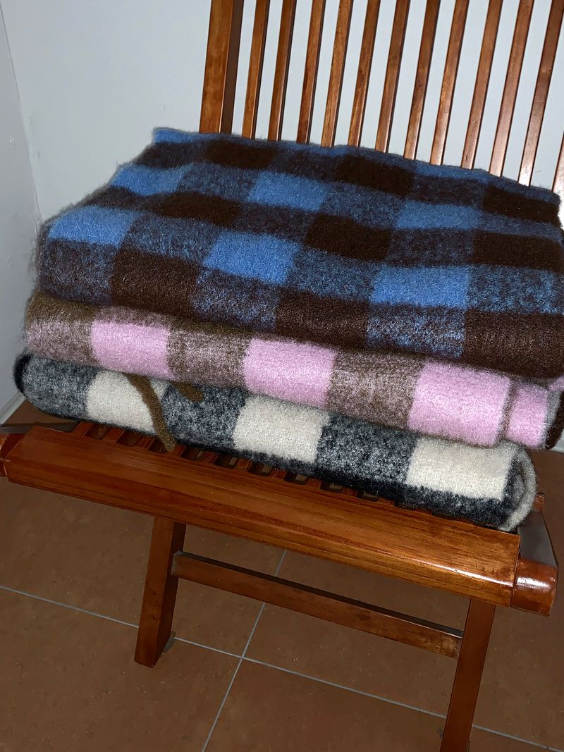 Coing brush check long muffler scarf
