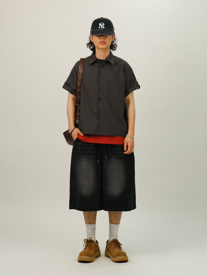 DEE Crop Roll-up Half Work Shirts