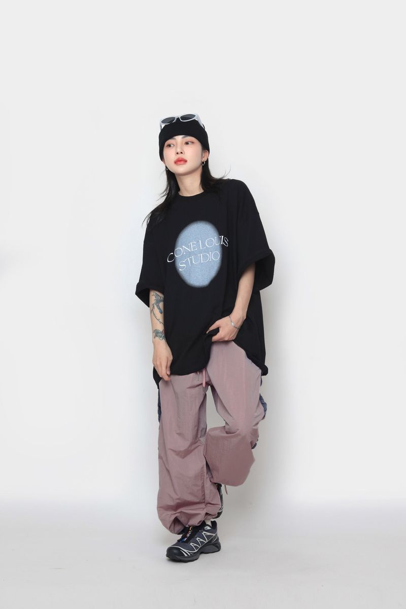 Spray  Embroidery Short Sleeve T