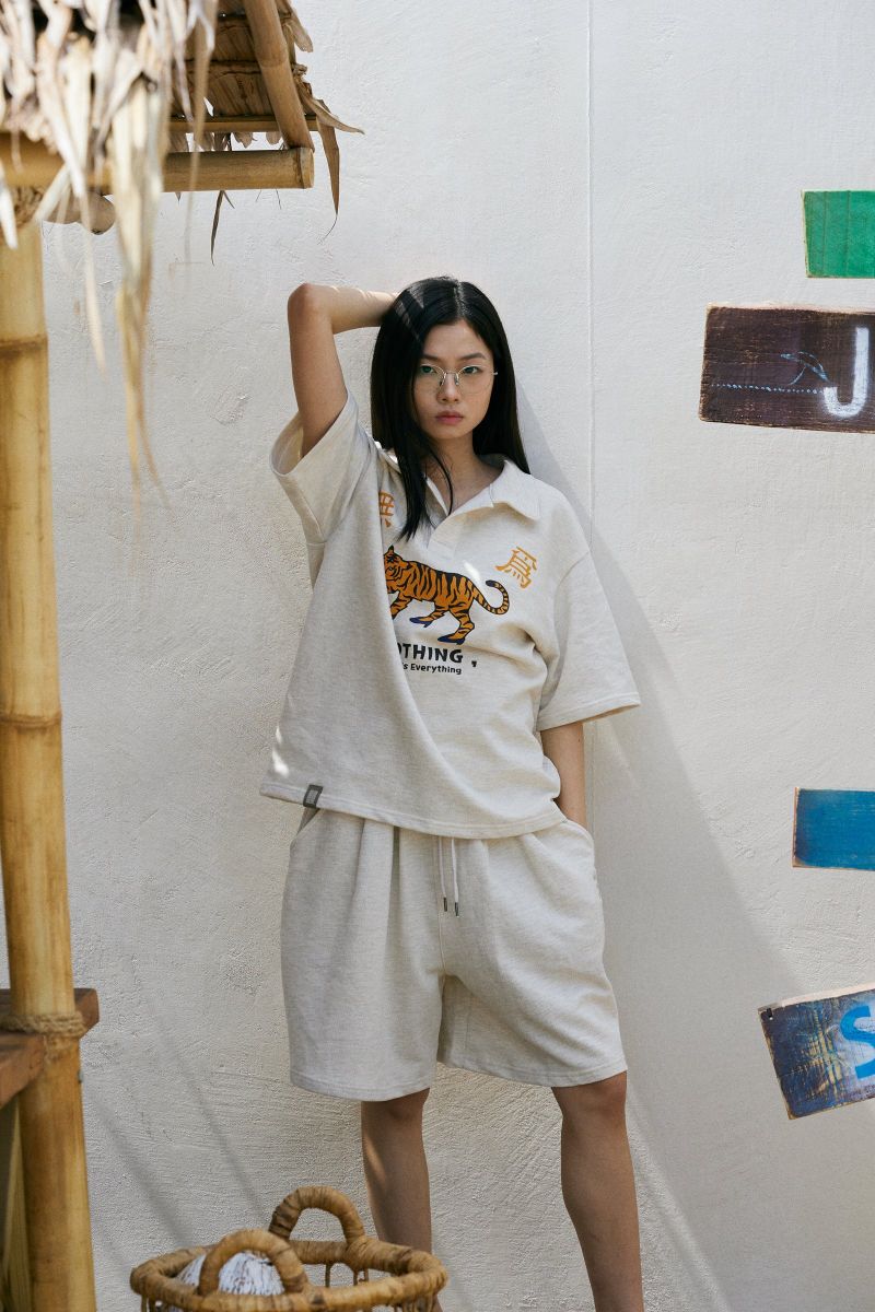 PIN-KNIT WIDE 1/2 PANTS (Oatmeal)